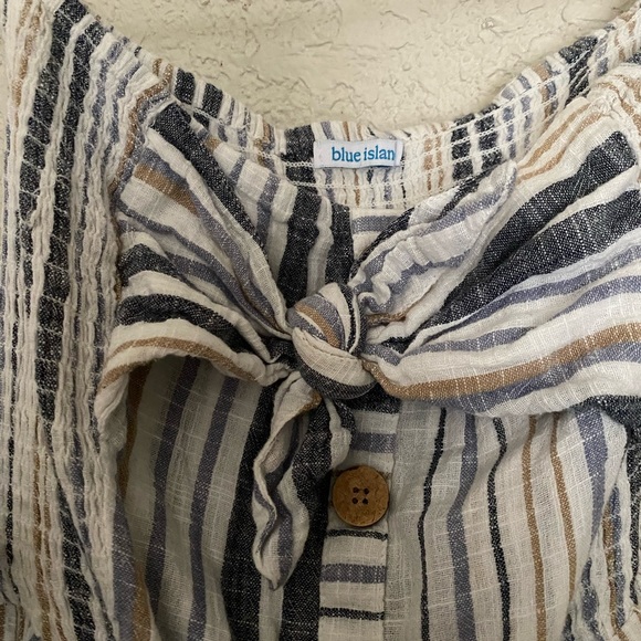 Vintage Blue Island Stripe Halter Top Dress - Picture 7 of 11